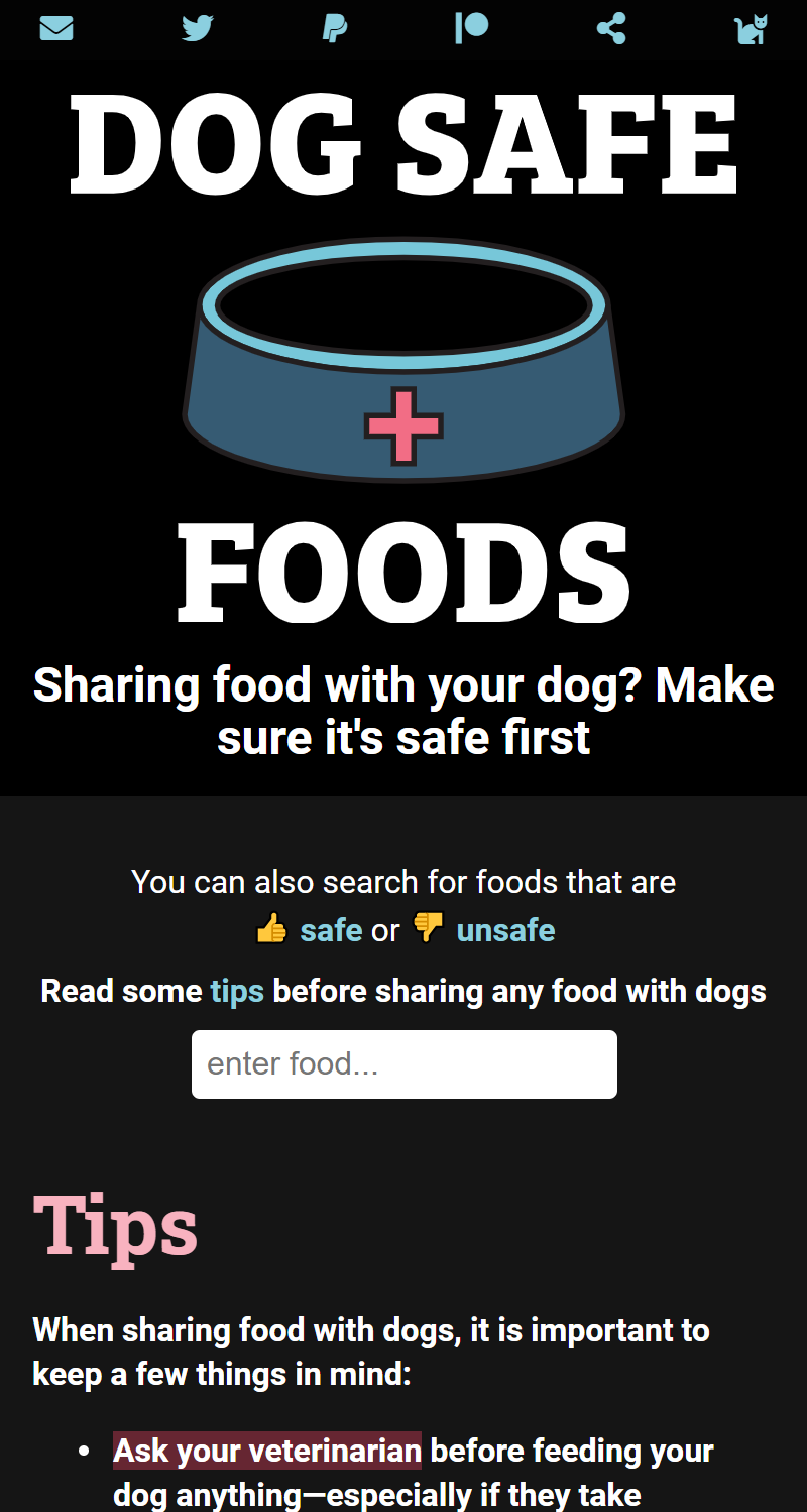 Dog Safe Foods screenshot