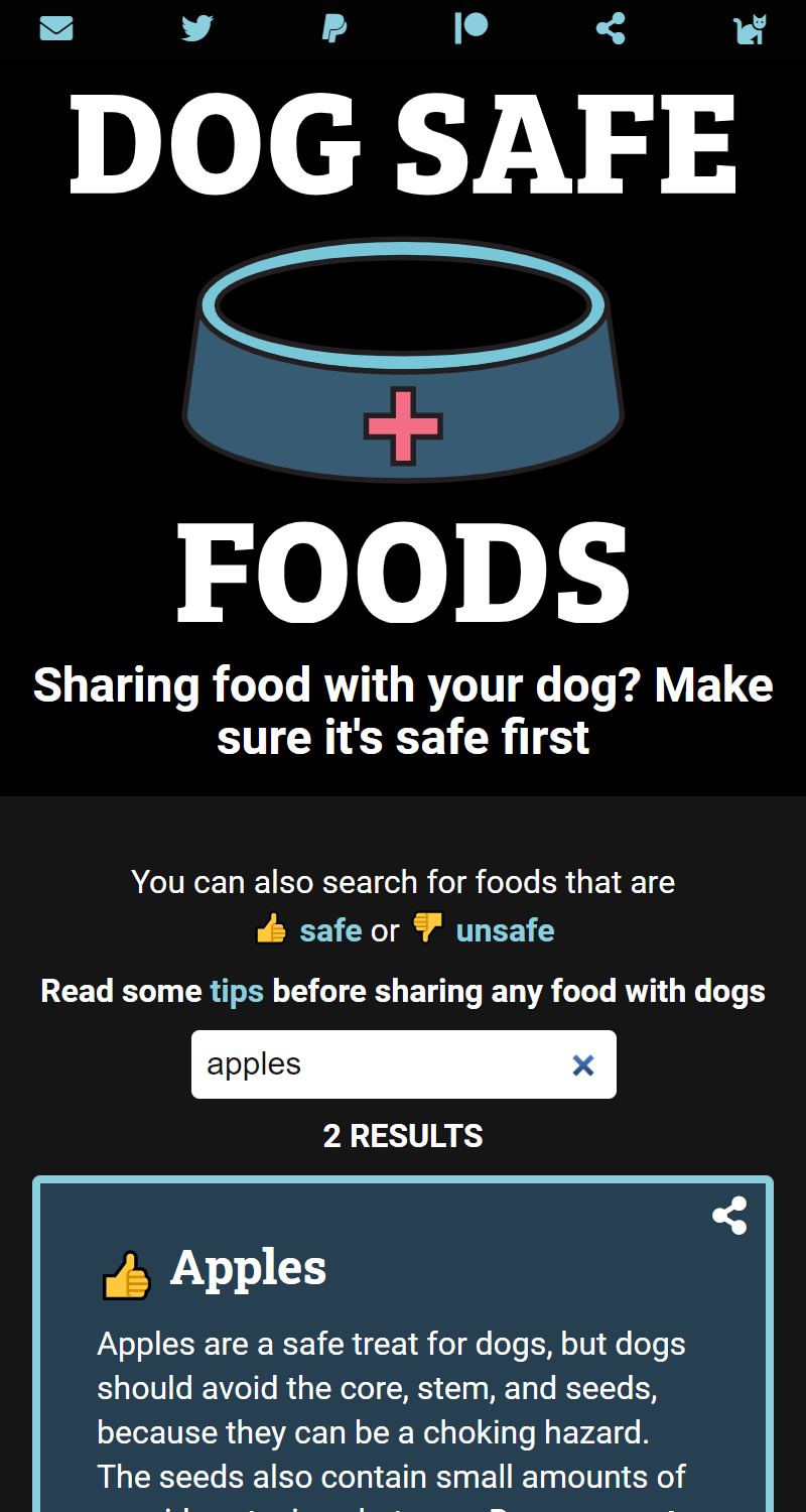 Dog Safe Foods screenshot