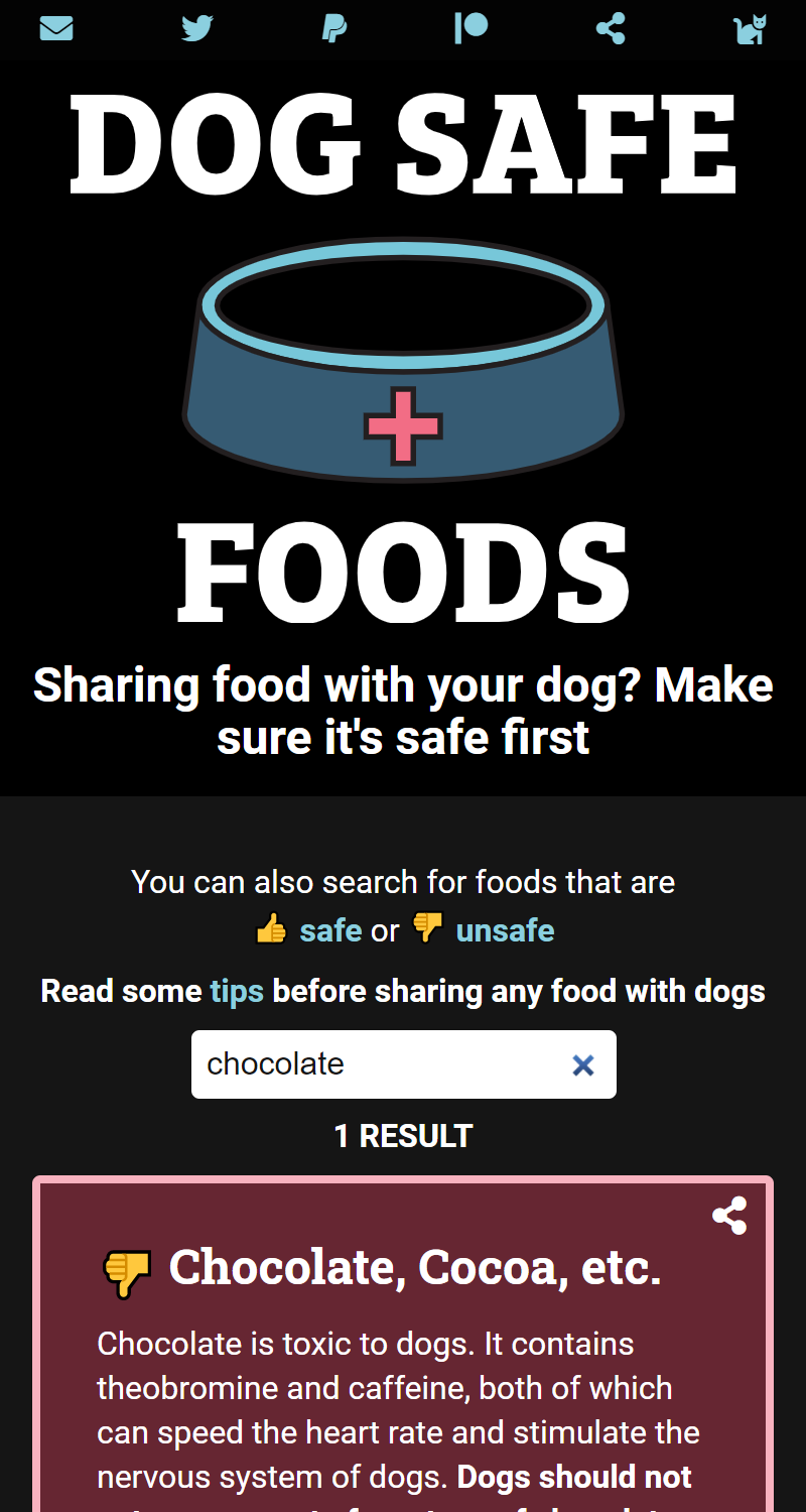 Dog Safe Foods screenshot